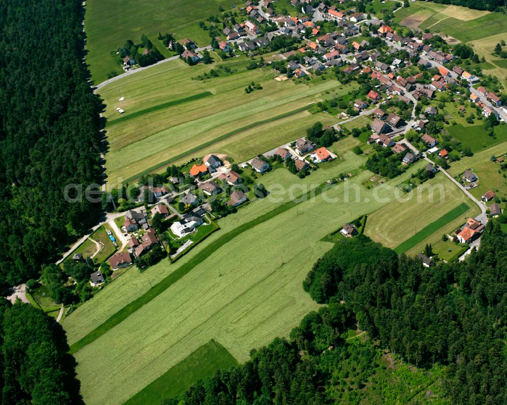 Neusatz from above - Village - view on the edge of forested areas in Neusatz in the state Baden-Wuerttemberg, Germany