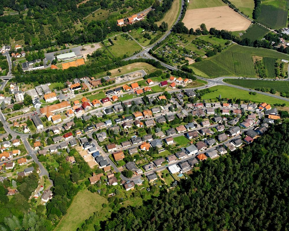 Neustadt from the bird's eye view: Village - view on the edge of forested areas in Neustadt in the state Hesse, Germany