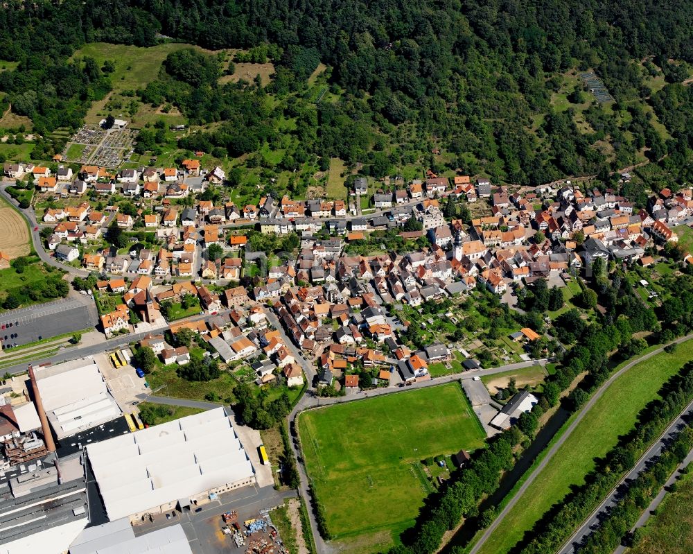 Neustadt from above - Village - view on the edge of forested areas in Neustadt in the state Hesse, Germany