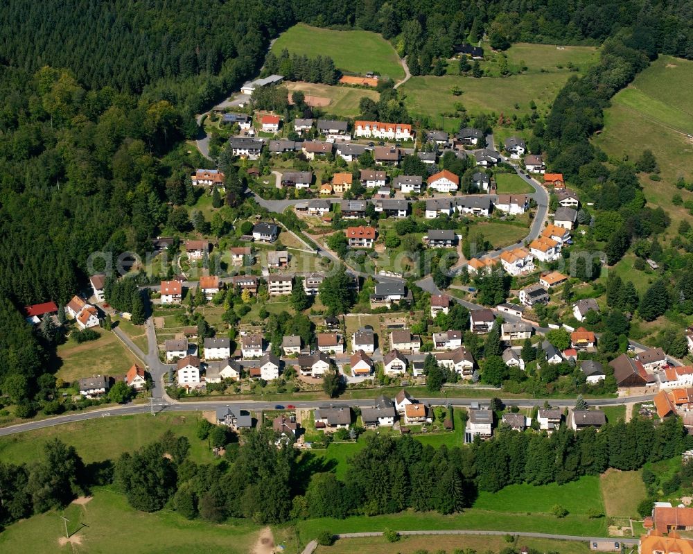 Nieder-Kinzig from above - Village - view on the edge of forested areas in Nieder-Kinzig in the state Hesse, Germany