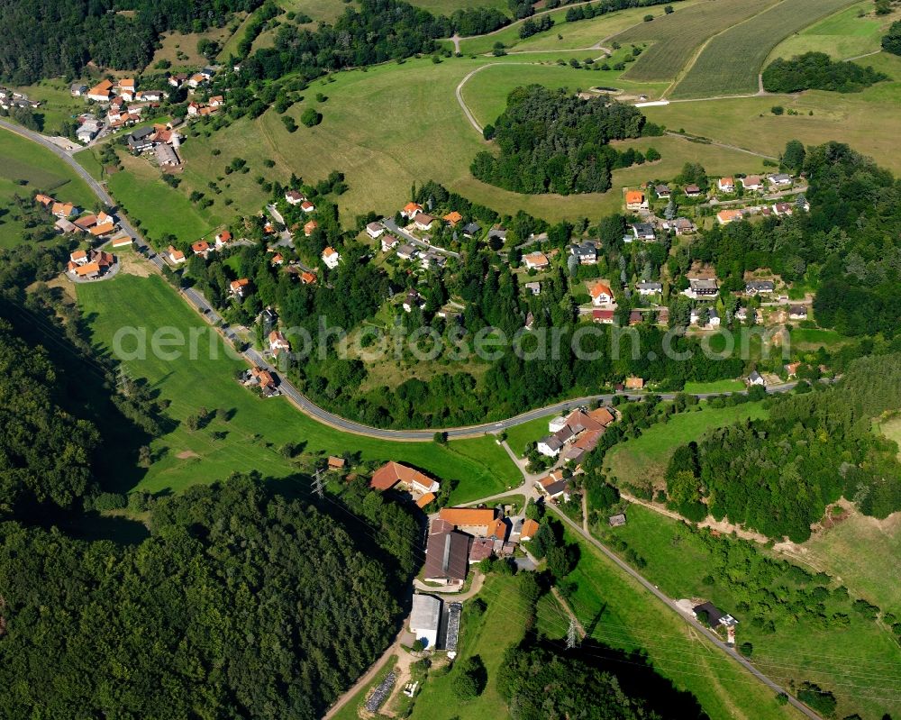 Aerial photograph Ober-Kainsbach - Village - view on the edge of forested areas in Ober-Kainsbach in the state Hesse, Germany