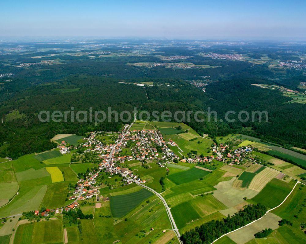 Aerial image Oberkollbach - Village - view on the edge of forested areas in Oberkollbach in the state Baden-Wuerttemberg, Germany