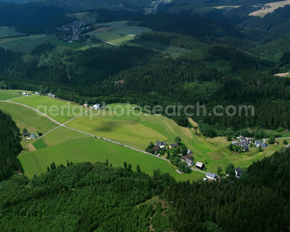 Aerial photograph Oberleupoldsberg - Village - view on the edge of forested areas in Oberleupoldsberg in the state Bavaria, Germany