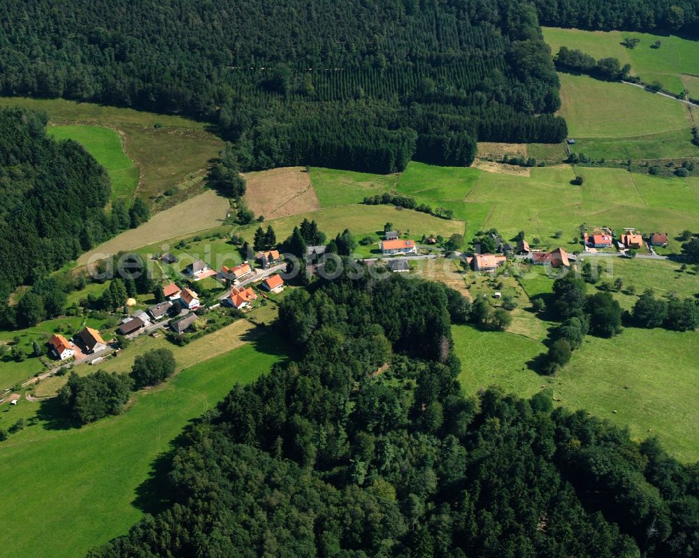 Olfen from above - Village - view on the edge of forested areas in Olfen in the state Hesse, Germany