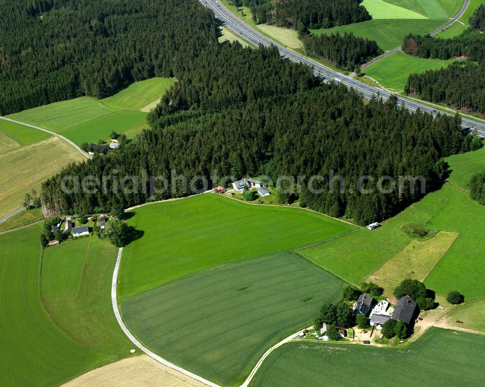 Rabenreuth from above - Village - view on the edge of forested areas in Rabenreuth in the state Bavaria, Germany