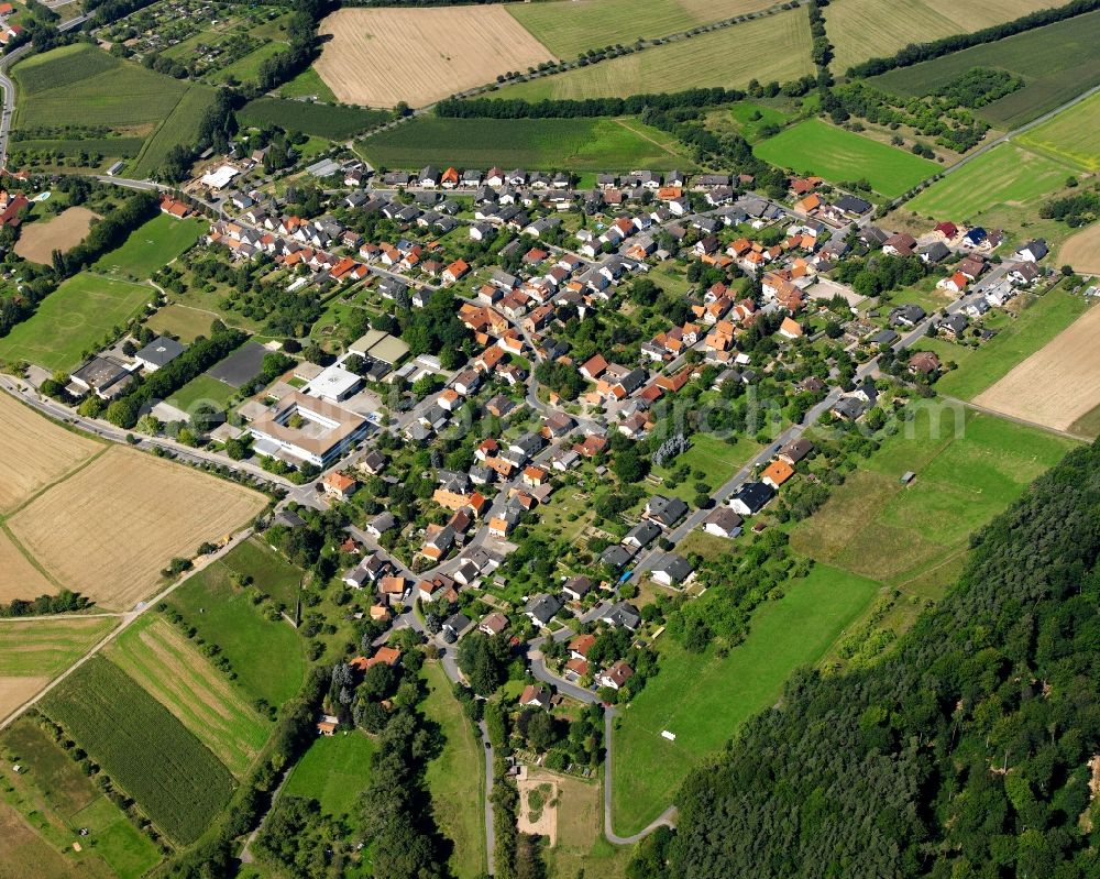 Rai-Breitenbach from above - Village - view on the edge of forested areas in Rai-Breitenbach in the state Hesse, Germany