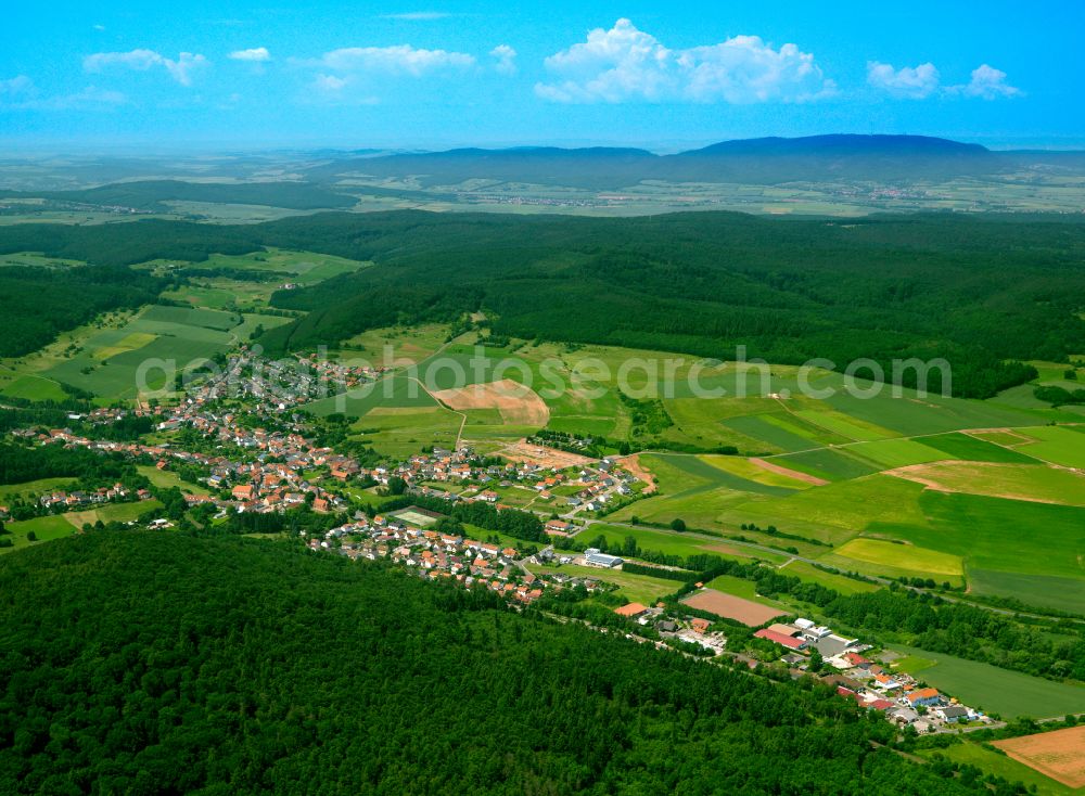 Aerial image Ramsen - Village - view on the edge of forested areas in Ramsen in the state Rhineland-Palatinate, Germany