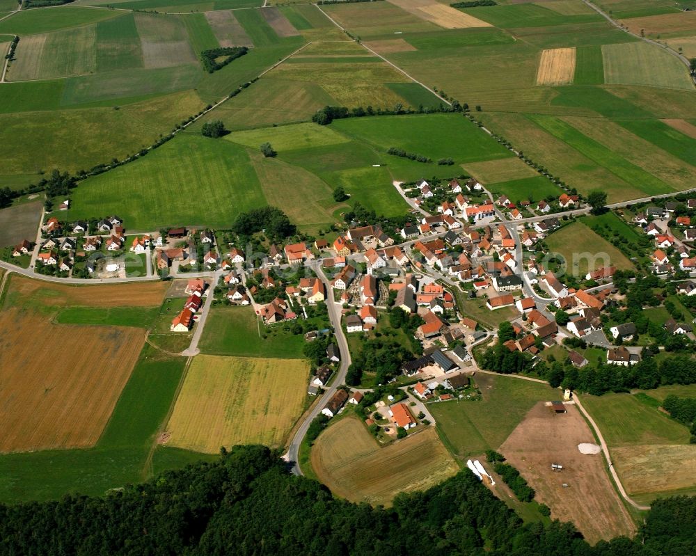 Aerial photograph Rauenzell - Village - view on the edge of forested areas in Rauenzell in the state Bavaria, Germany