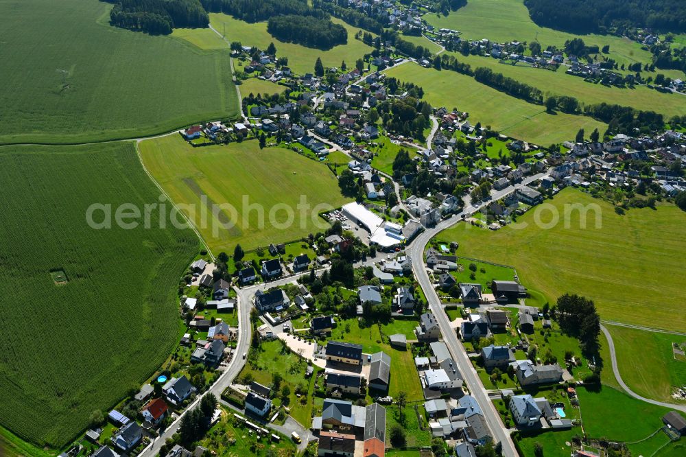 Aerial photograph Rebesgrün - Village - view on the edge of forested areas in Rebesgrün in the state Saxony, Germany