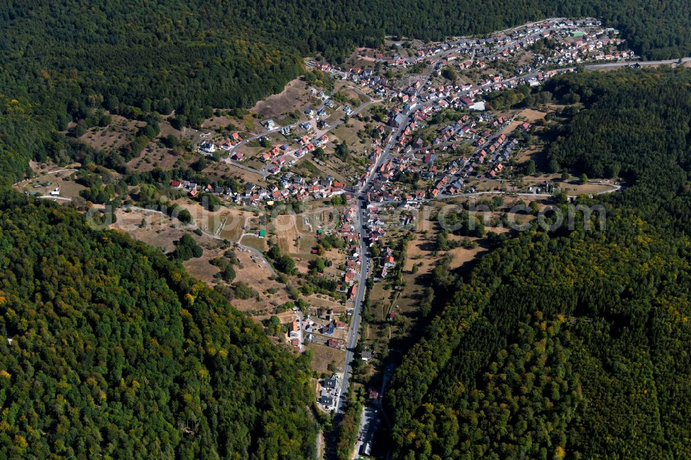 Aerial photograph Rechtenbach - Village - view on the edge of forested areas in Rechtenbach in the state Bavaria, Germany