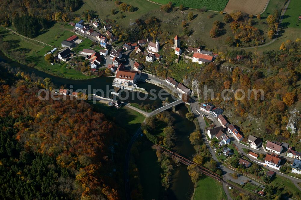 Aerial photograph Rechtenstein - Village - view on the edge of forested areas in Rechtenstein in the state Baden-Wuerttemberg, Germany