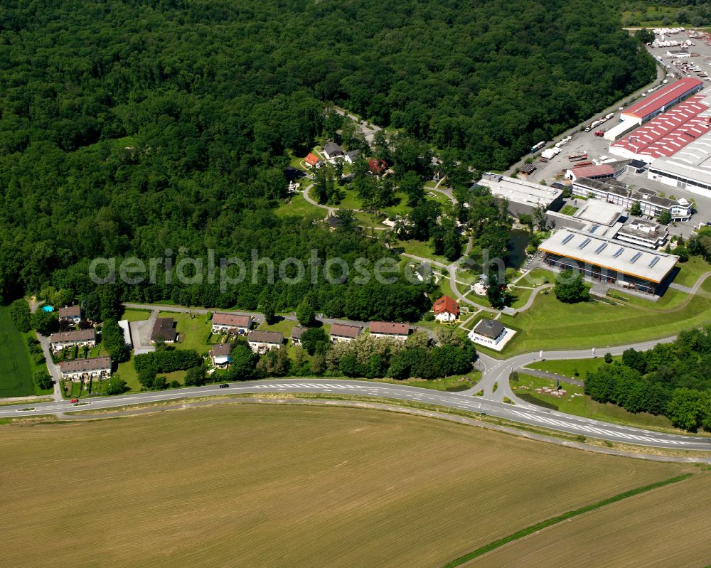 Aerial image Rheinau - Village - view on the edge of forested areas in Rheinau in the state Baden-Wuerttemberg, Germany