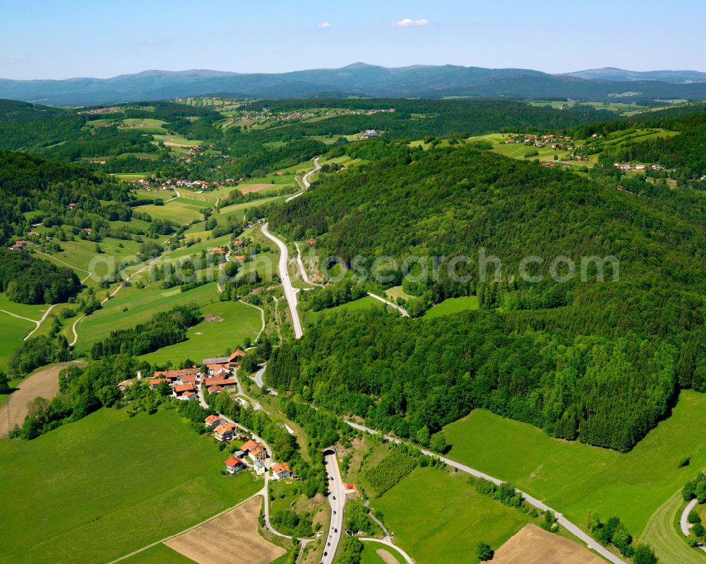 Aerial photograph Röhrnbach - Village - view on the edge of forested areas in Röhrnbach in the state Bavaria, Germany