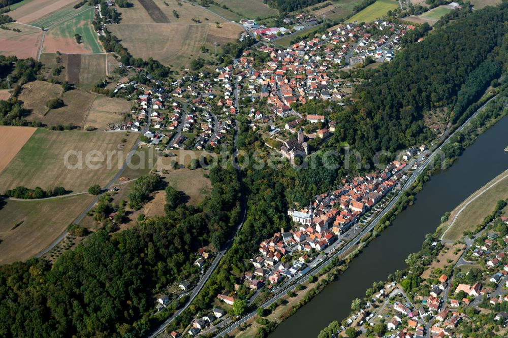 Aerial image Rothenfels - Village - view on the edge of forested areas in Rothenfels in the state Bavaria, Germany