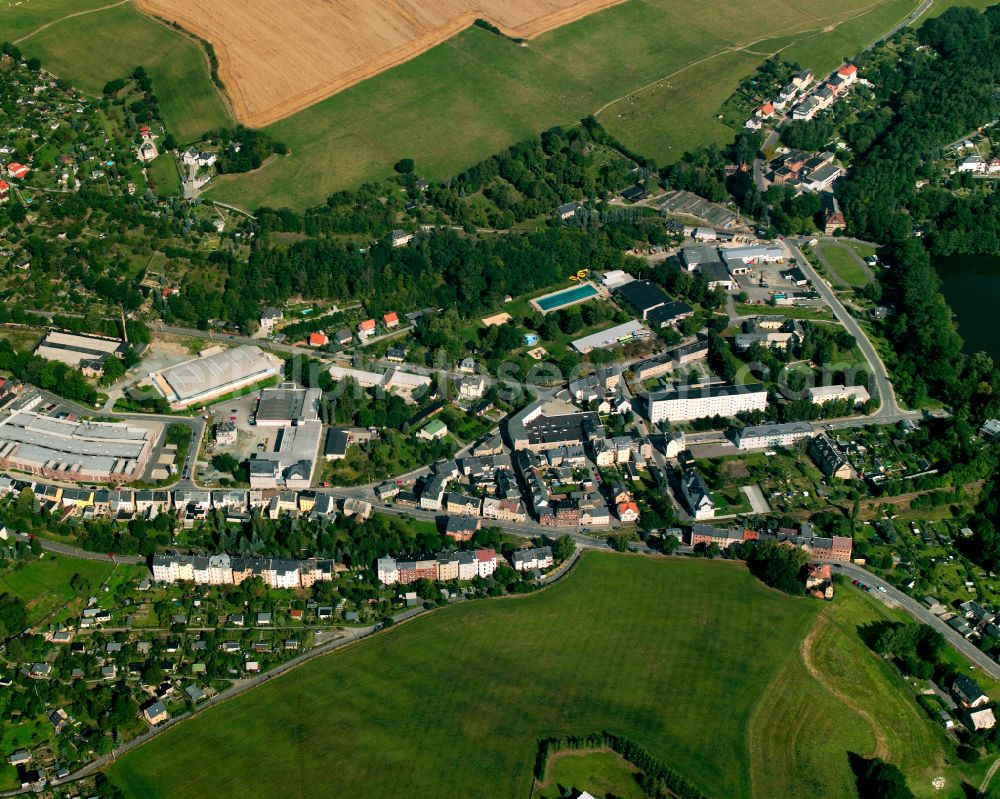 Sankt Adelheid from above - Village - view on the edge of forested areas in Sankt Adelheid in the state Thuringia, Germany