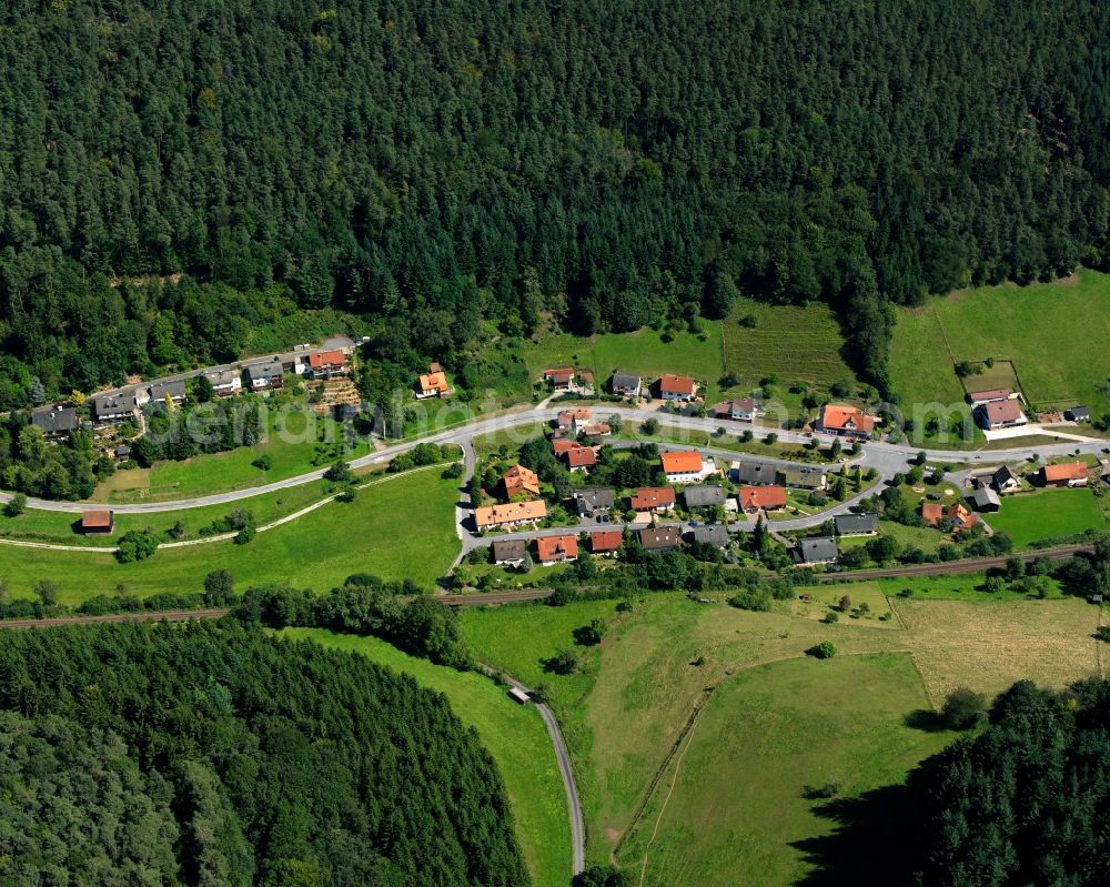 Aerial photograph Schöllenbach - Village - view on the edge of forested areas in Schöllenbach in the state Hesse, Germany