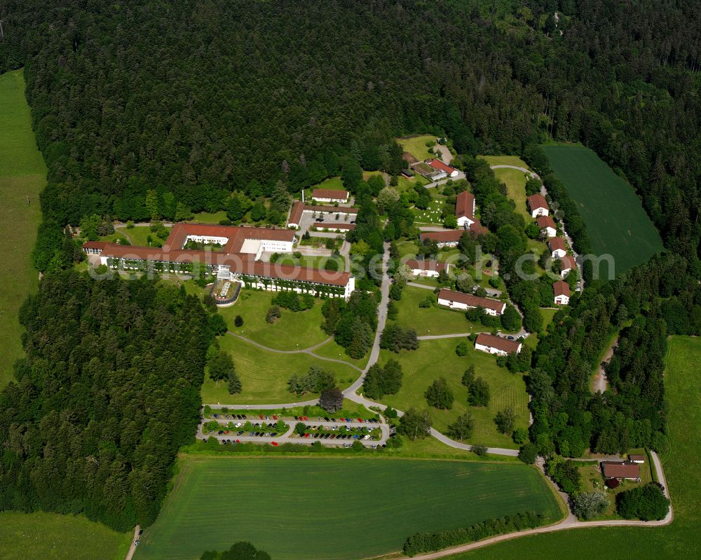 Aerial image Schömberg - Village - view on the edge of forested areas in Schömberg in the state Baden-Wuerttemberg, Germany