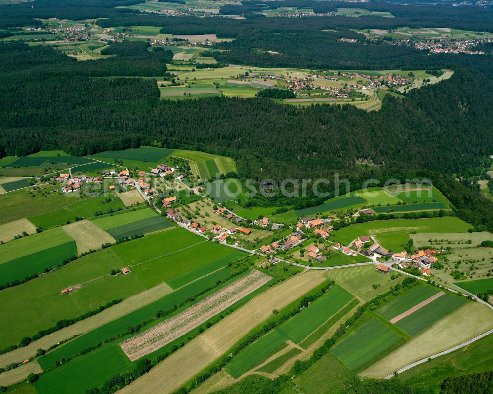 Aerial photograph Schmieh - Village - view on the edge of forested areas in Schmieh in the state Baden-Wuerttemberg, Germany