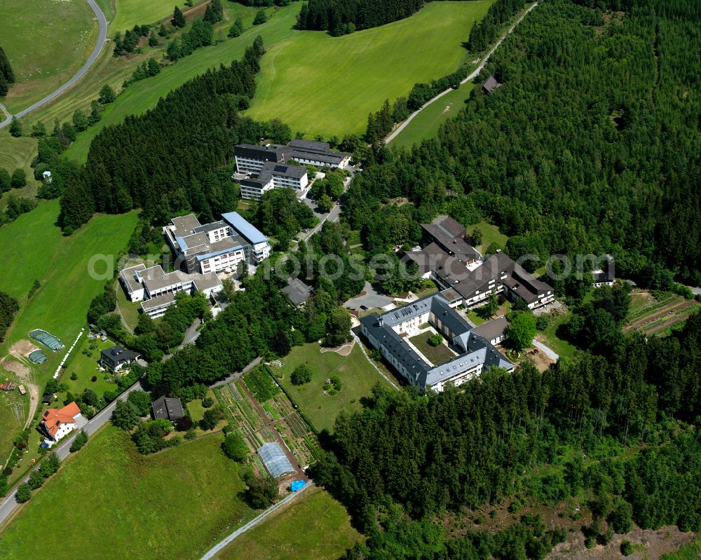 Aerial image Selbitz - Village - view on the edge of forested areas in Selbitz in the state Bavaria, Germany