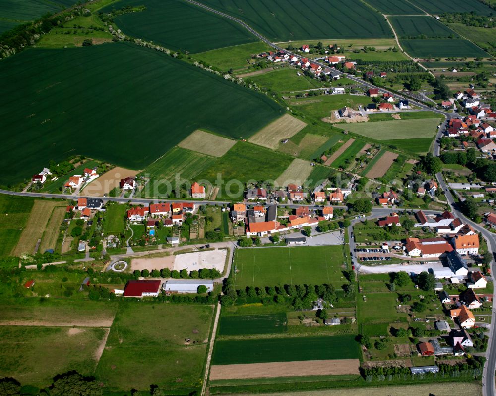 Aerial photograph Silberhausen - Village - view on the edge of forested areas in Silberhausen in the state Thuringia, Germany