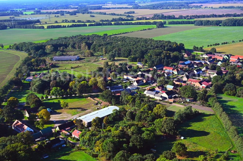 Aerial photograph Silmersdorf - Village - view on the edge of forested areas in Silmersdorf in the state Brandenburg, Germany