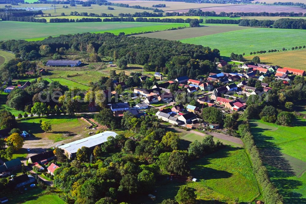 Aerial image Silmersdorf - Village - view on the edge of forested areas in Silmersdorf in the state Brandenburg, Germany