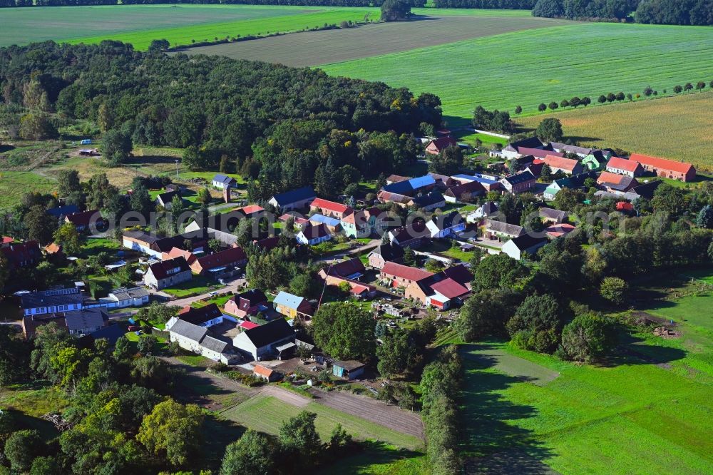 Aerial photograph Silmersdorf - Village - view on the edge of forested areas in Silmersdorf in the state Brandenburg, Germany