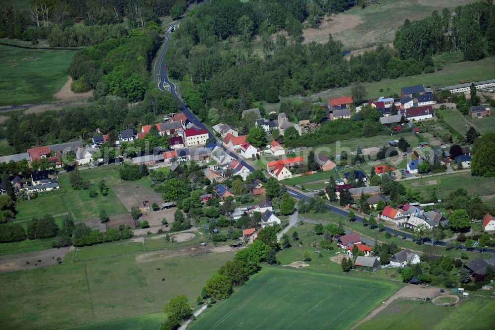 Stangenhagen from above - Village - view on the edge of forested areas in Stangenhagen in the state Brandenburg, Germany