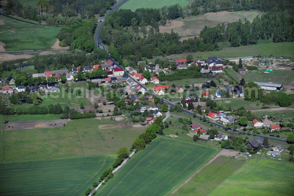 Aerial image Stangenhagen - Village - view on the edge of forested areas in Stangenhagen in the state Brandenburg, Germany