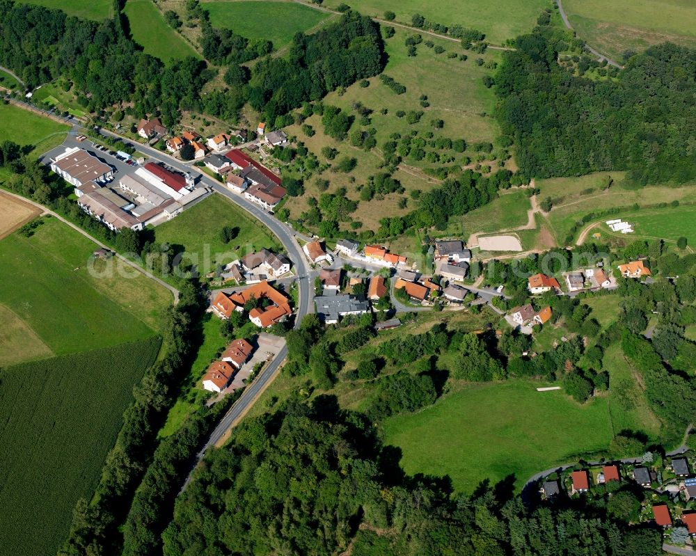 Aerial photograph Stierbach - Village - view on the edge of forested areas in Stierbach in the state Hesse, Germany