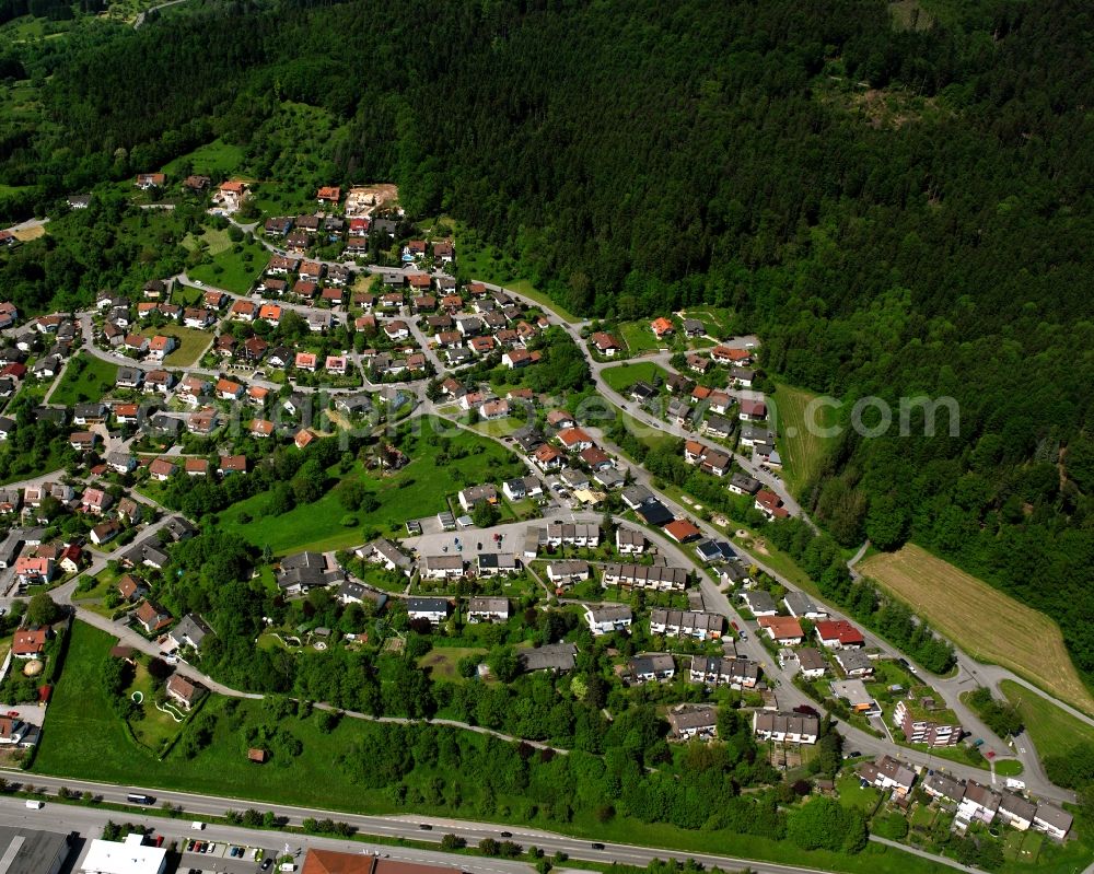 Aerial photograph Sulzbach an der Murr - Village - view on the edge of forested areas in Sulzbach an der Murr in the state Baden-Wuerttemberg, Germany