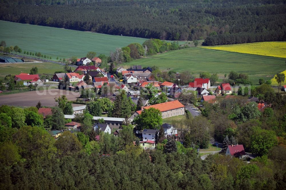 Aerial image Trebbin - Village - view on the edge of forested areas in Trebbin in the state Brandenburg, Germany