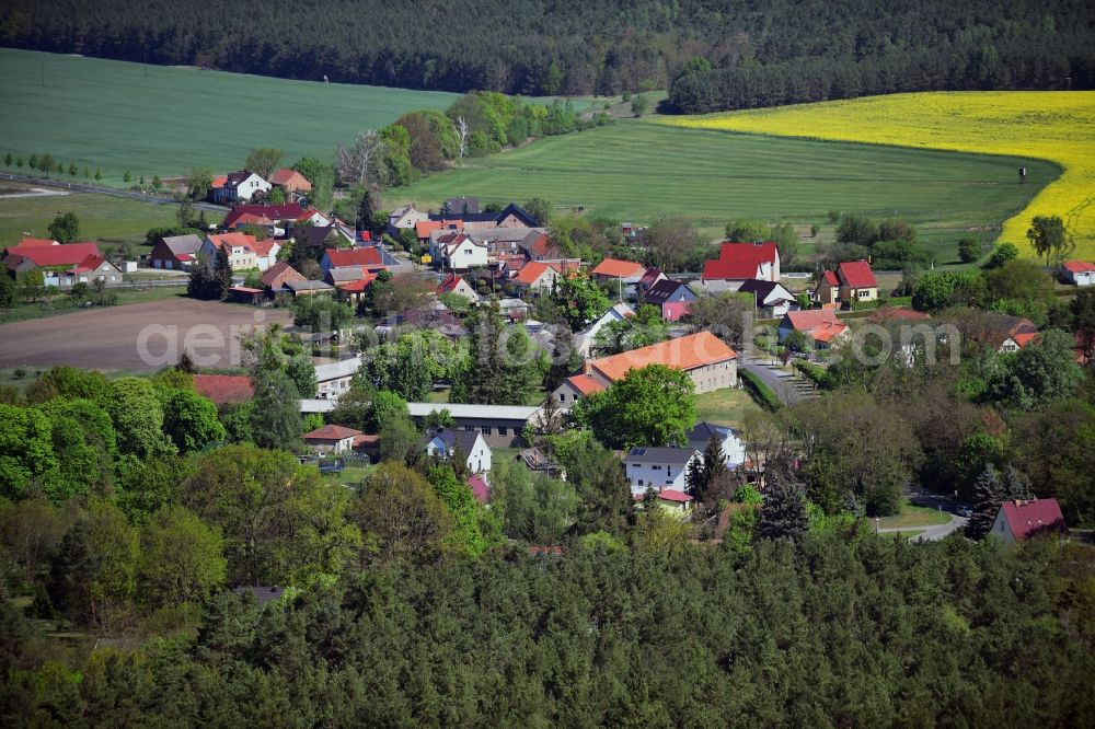 Aerial photograph Trebbin - Village - view on the edge of forested areas in Trebbin in the state Brandenburg, Germany