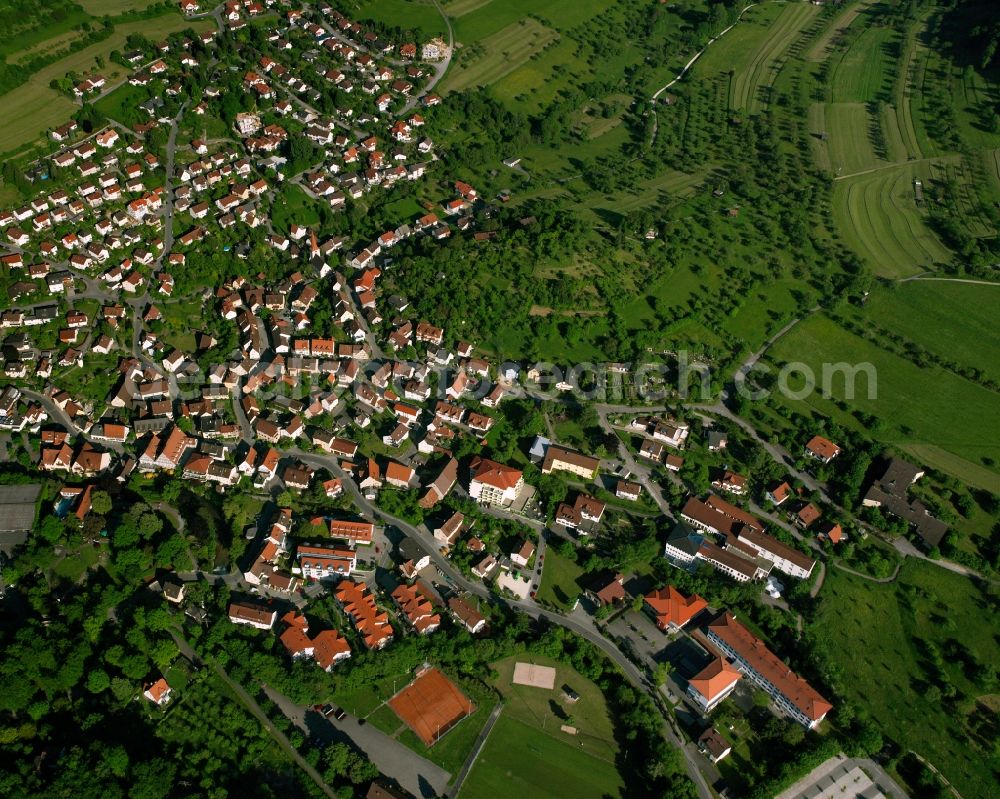 Aerial image Türkheim - Village - view on the edge of forested areas in Türkheim in the state Baden-Wuerttemberg, Germany