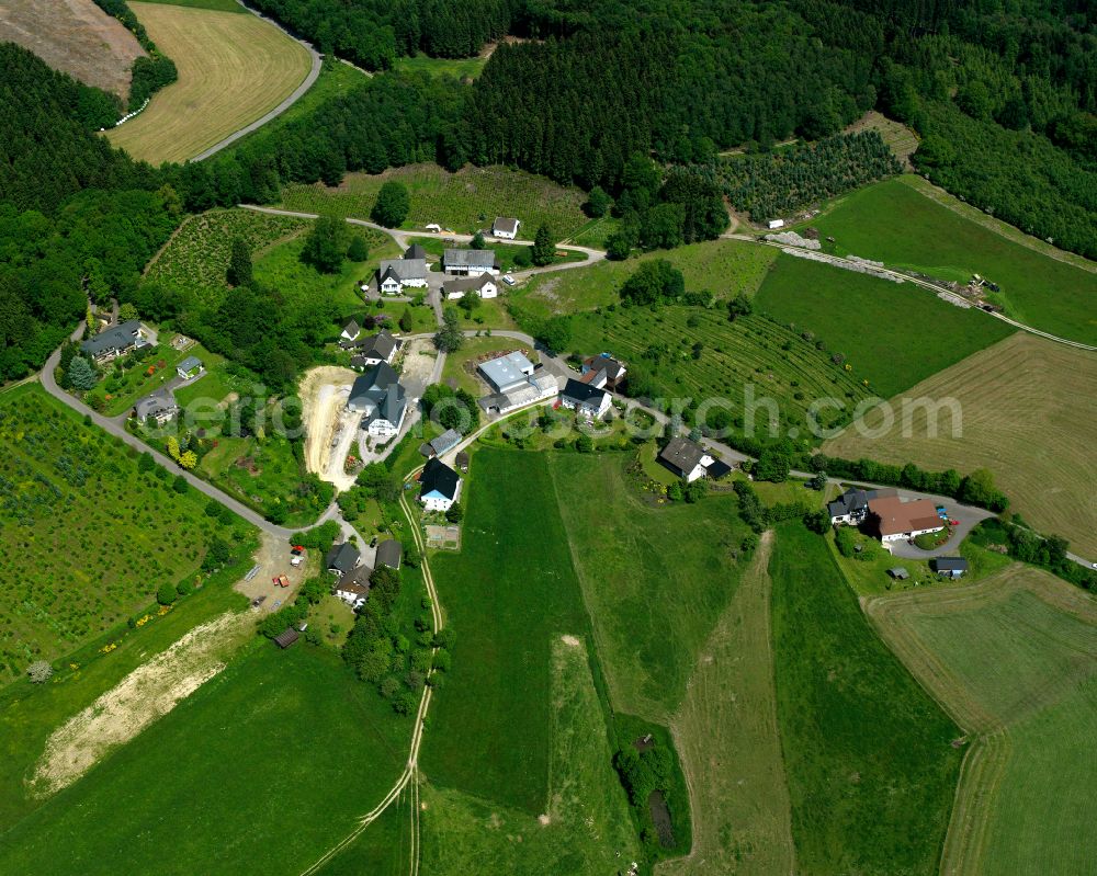 Aerial photograph Valbert - Village - view on the edge of forested areas in Valbert in the state North Rhine-Westphalia, Germany