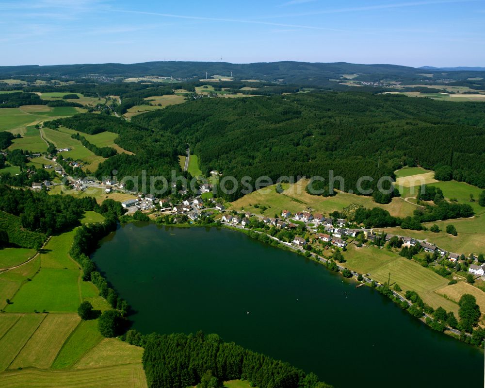 Aerial image Valbert - Village - view on the edge of forested areas in Valbert in the state North Rhine-Westphalia, Germany