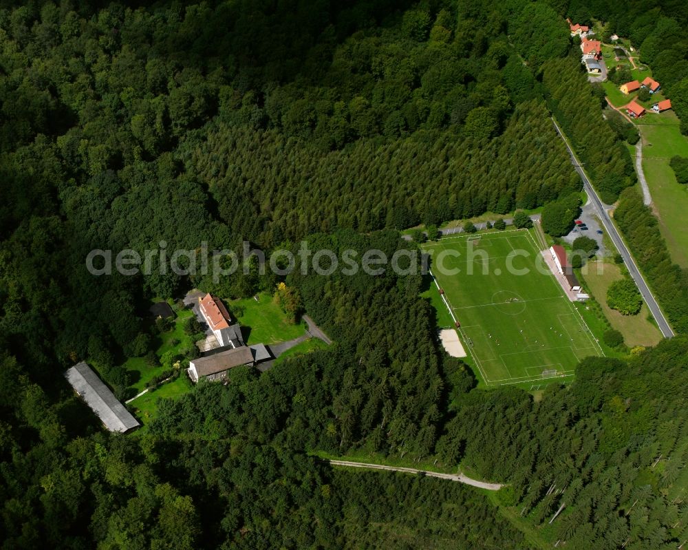 Aerial image Vogtei - Village - view on the edge of forested areas in Vogtei in the state Thuringia, Germany