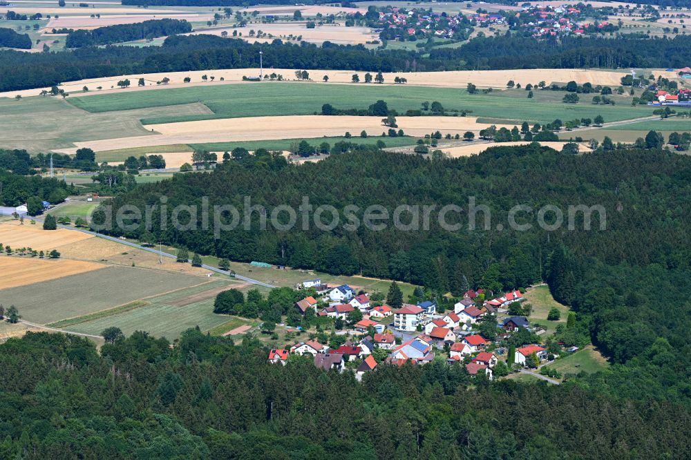 Aerial photograph Waldbrunn - Village - view on the edge of forested areas in Waldbrunn in the state Baden-Wuerttemberg, Germany