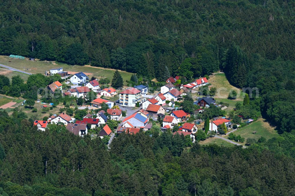 Waldbrunn from above - Village - view on the edge of forested areas in Waldbrunn in the state Baden-Wuerttemberg, Germany