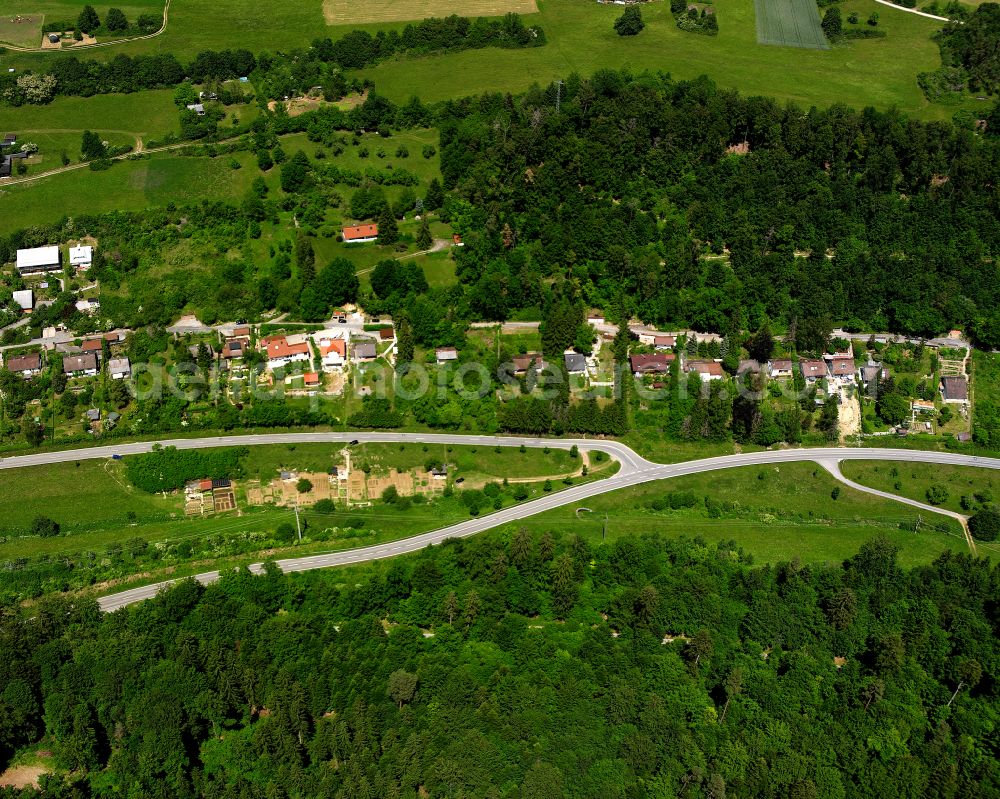 Walddorf from the bird's eye view: Village - view on the edge of forested areas in Walddorf in the state Baden-Wuerttemberg, Germany