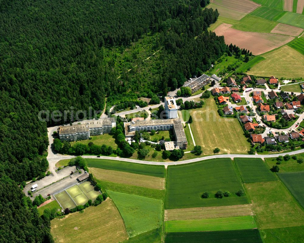 Wart from above - Village - view on the edge of forested areas in Wart in the state Baden-Wuerttemberg, Germany