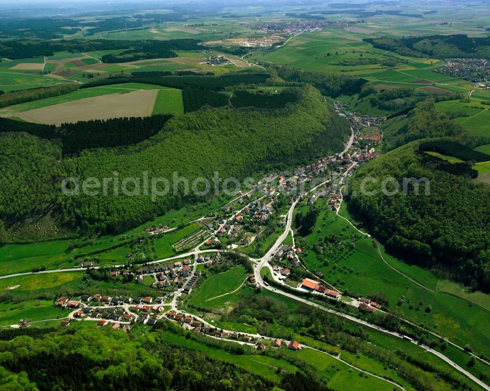 Weißenstein from above - Village - view on the edge of forested areas in Weißenstein in the state Baden-Wuerttemberg, Germany