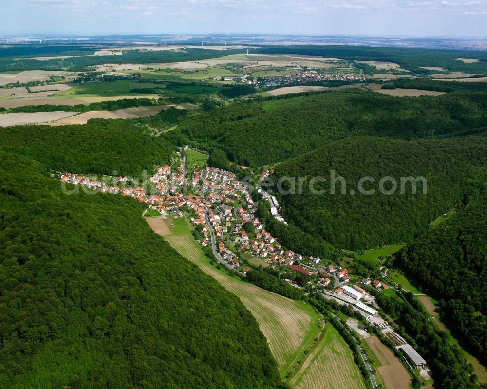 Aerial photograph Wendehausen - Village - view on the edge of forested areas in Wendehausen in the state Thuringia, Germany