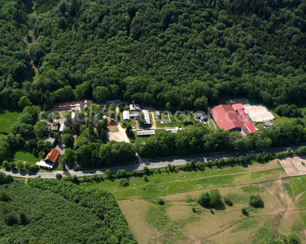 Wernigerode from the bird's eye view: Village - view on the edge of forested areas in Wernigerode in the Harz in the state Saxony-Anhalt, Germany