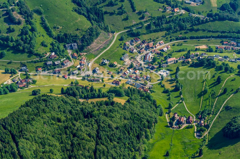 Aerial image Wieden - Village - view on the edge of forested areas in Wieden in the state Baden-Wuerttemberg, Germany