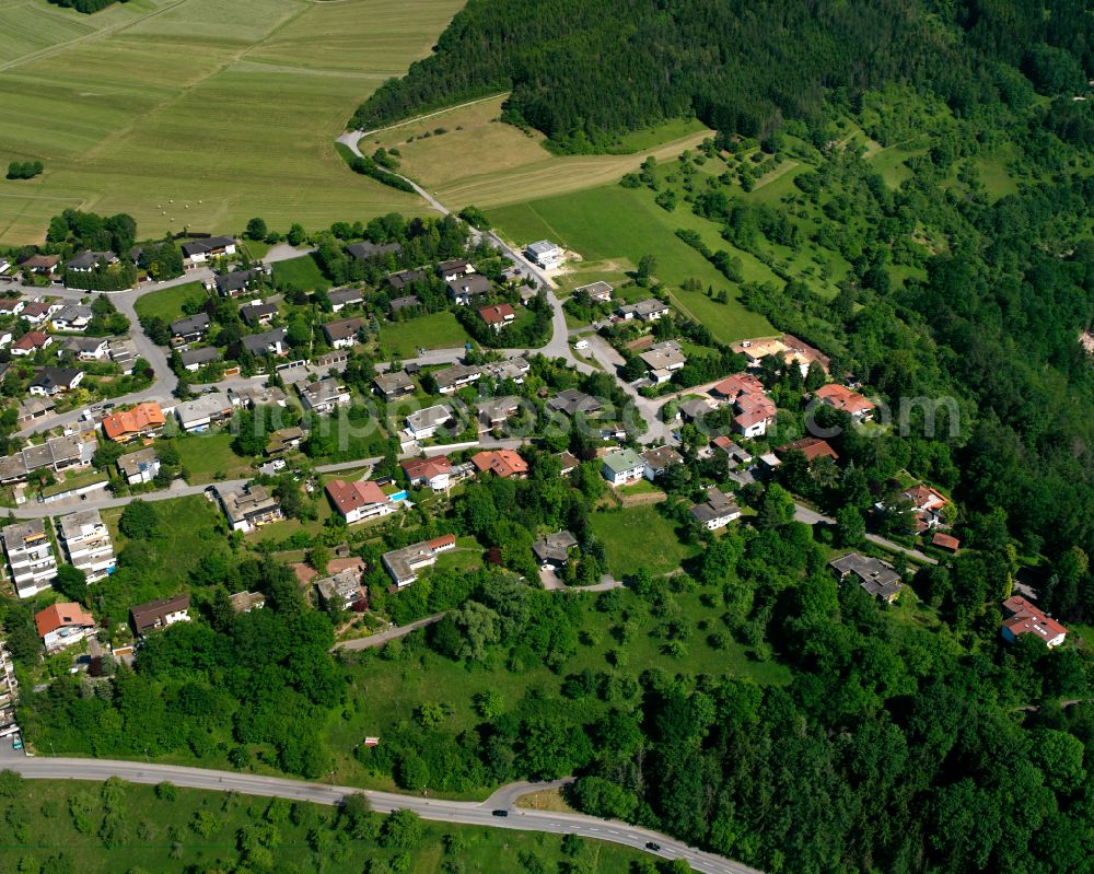 Aerial image Wildberg - Village - view on the edge of forested areas in Wildberg in the state Baden-Wuerttemberg, Germany