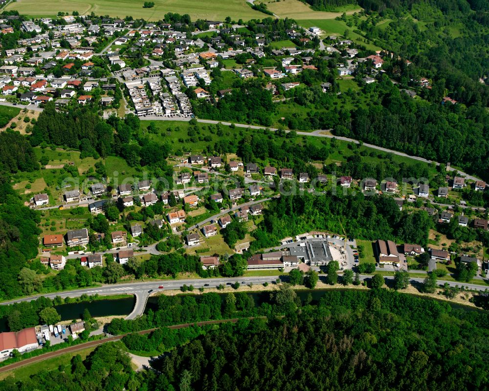 Wildberg from above - Village - view on the edge of forested areas in Wildberg in the state Baden-Wuerttemberg, Germany