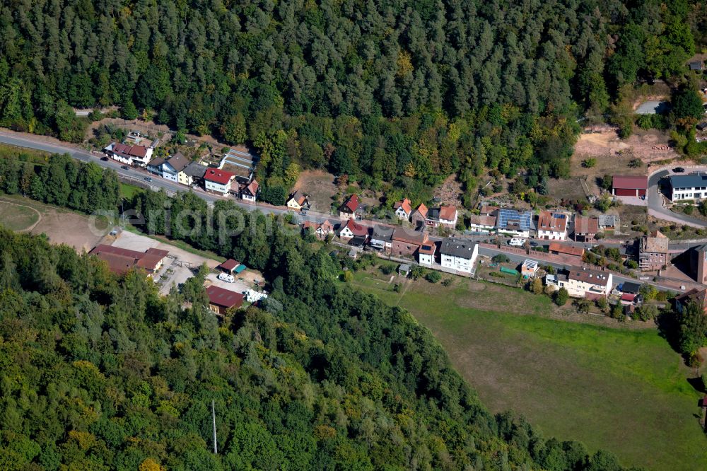 Aerial photograph Windheim - Village - view on the edge of forested areas in Windheim in the state Bavaria, Germany