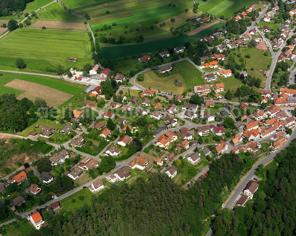 Aerial photograph Zavelstein - Village - view on the edge of forested areas in Zavelstein in the state Baden-Wuerttemberg, Germany