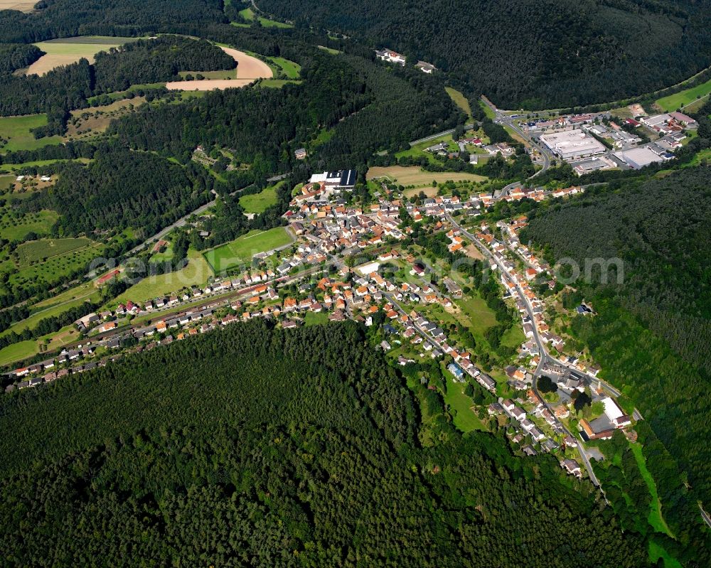 Aerial image Zell - Village - view on the edge of forested areas in Zell in the state Hesse, Germany